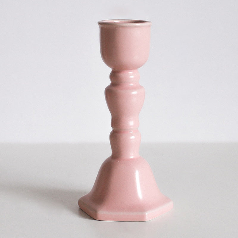 Ceramic Candle Holders with Glazed Finish - Handmade and Stylish