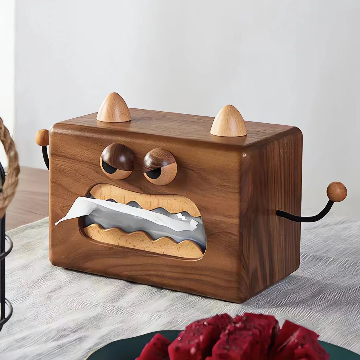 Wooden Monster Tissue Box - Playful and Unique Wooden Tissue Holder