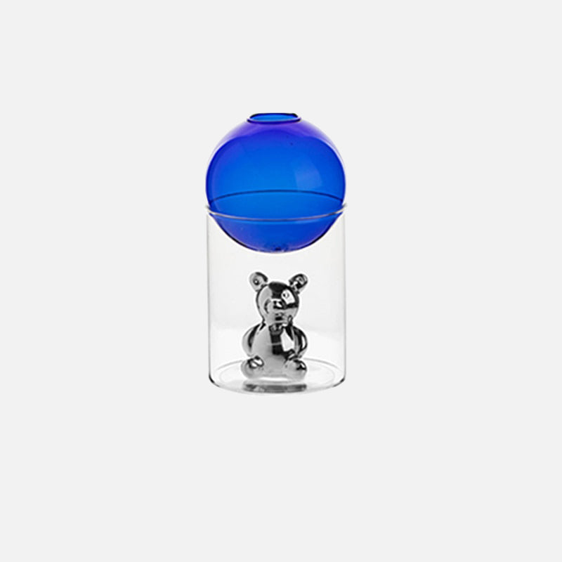 Modern Glass Vase with Bear – Unique and Stylish Decorative Design