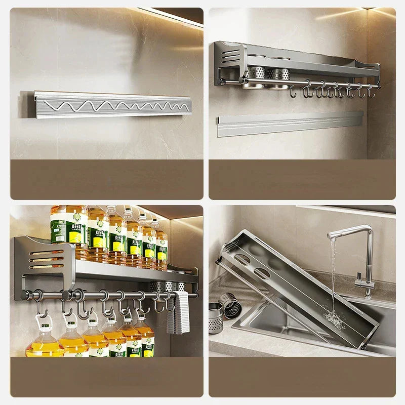 Kitchen Rack for Herbs and Kitchen Utensils - Storage Rack for Cutlery, Knives and Herbs