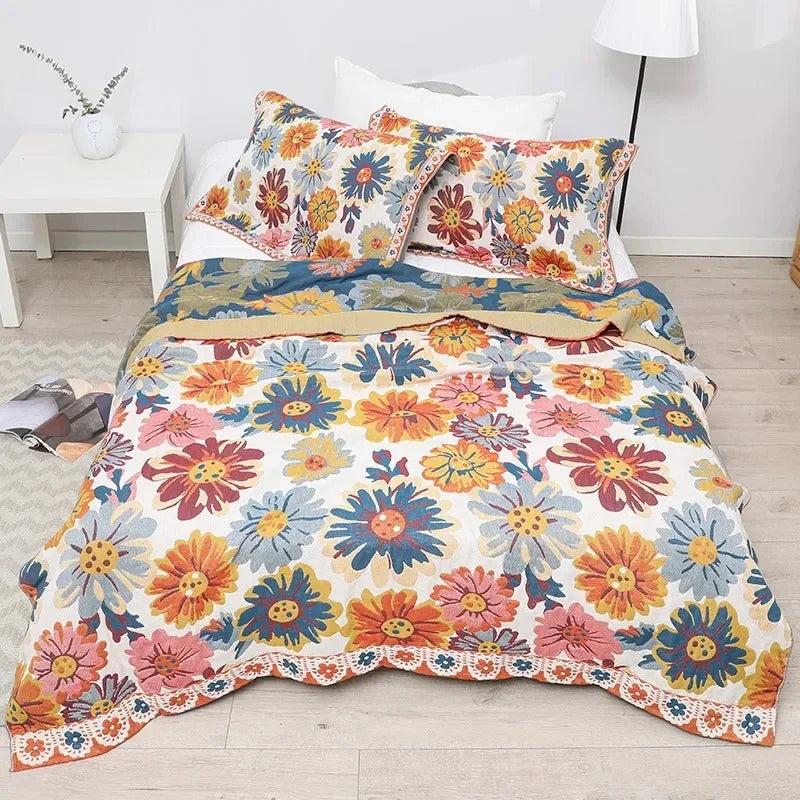 Soft Cotton Blanket - Comfortable Bedspread for Bedroom and Sofa