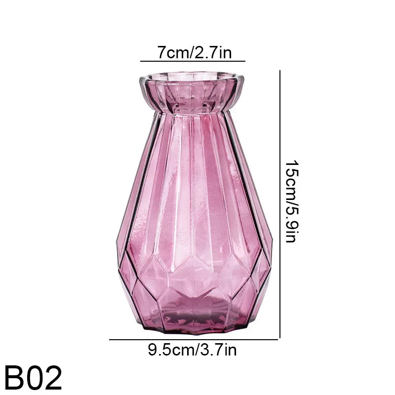 CelestiBloom Small Transparent Glass Flower Vase - Minimalist Design for Flower Arrangements