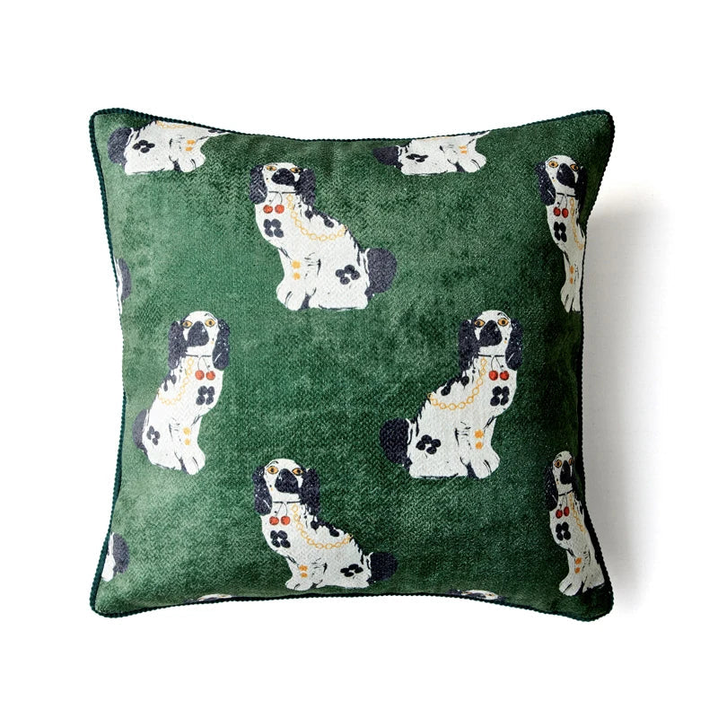 Norwegian Animal Print Decorative Cushion Covers - Luxury Staffordshire Dogs Cushion Cover