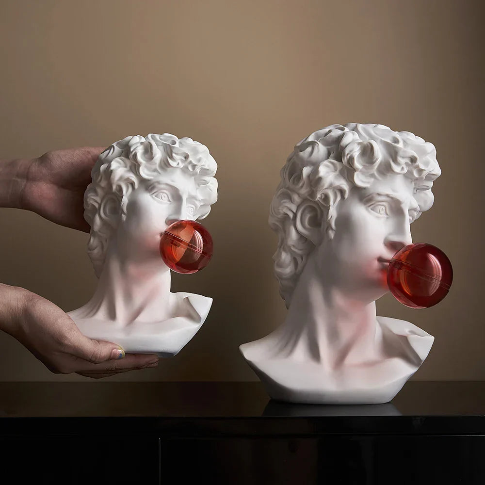 Artistic Sculpture of Bubble Blowing - Decorative Statue for the Living Room