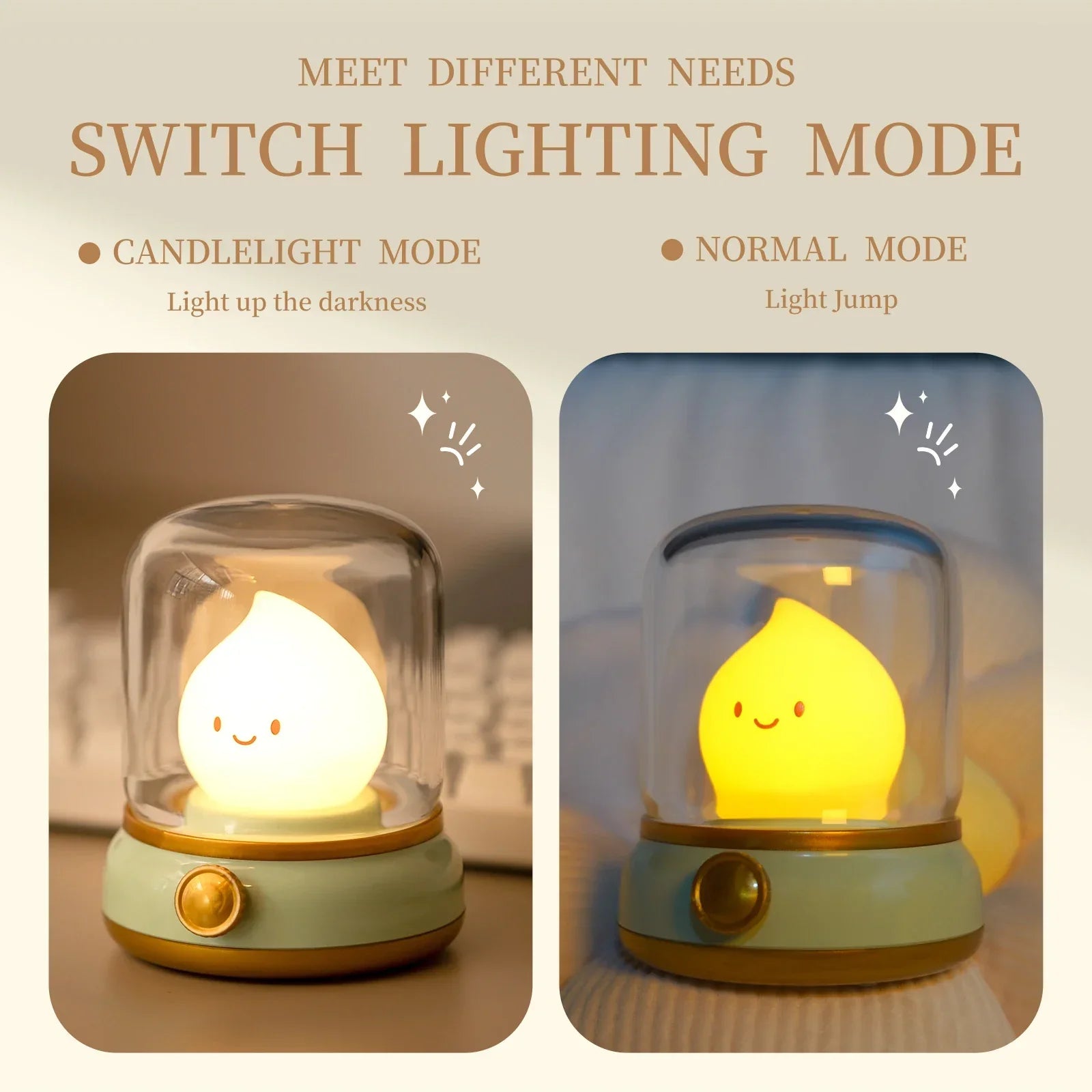 Rechargeable LED Night Light - Compact LED Lamp with Cute Design, Perfect for Bedrooms or Cosy Corners