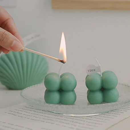 Mini Decorative Candle with Bubbles - Scented Soy Candle in Various Colours