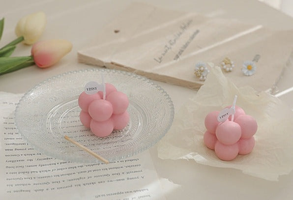 Mini Decorative Candle with Bubbles - Scented Soy Candle in Various Colours