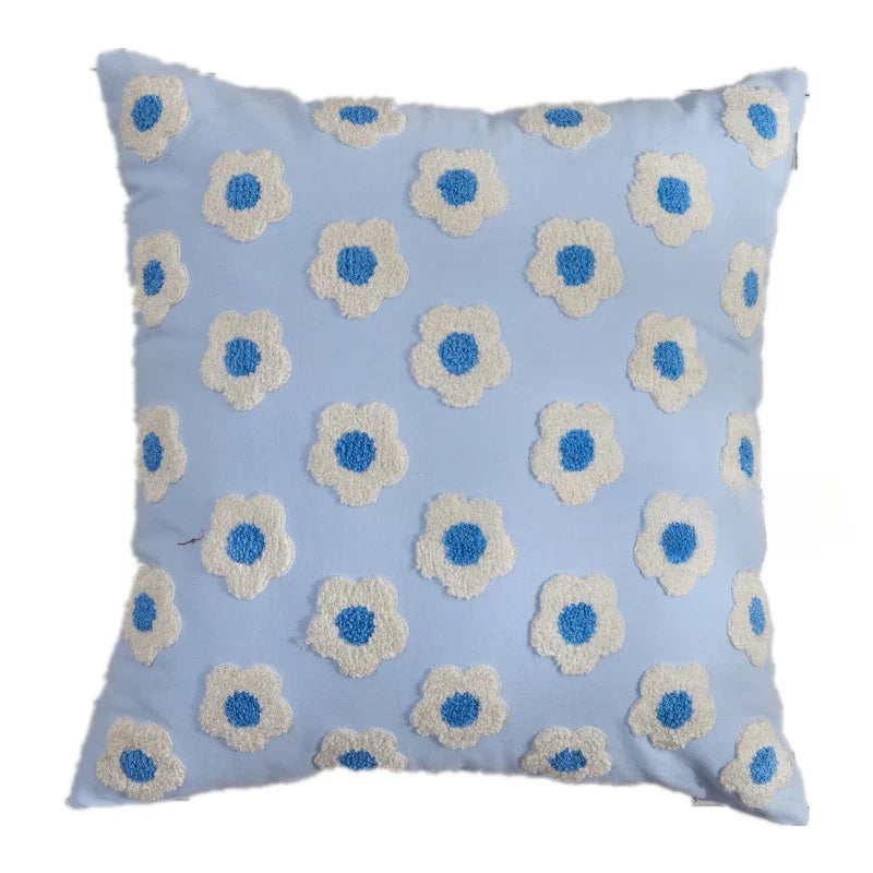 Norwegian Sunflower Cushion Cover with Embroidered Pattern