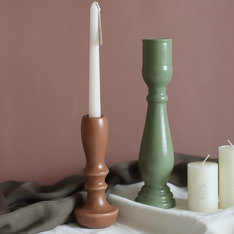 Ceramic Candle Holders with Glazed Finish - Handmade and Stylish