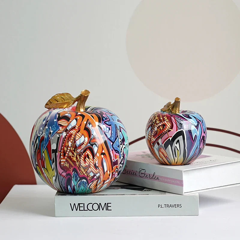 Colourful Apple Figurines - Handmade Resin Decoration for Living Rooms and Tables