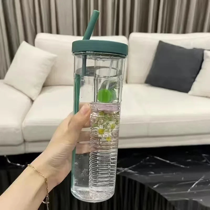 Water Bottle with Fruit Infuser – Handy for Work, School and Sport