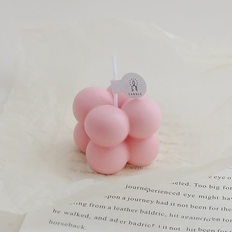 Mini Decorative Candle with Bubbles - Scented Soy Candle in Various Colours