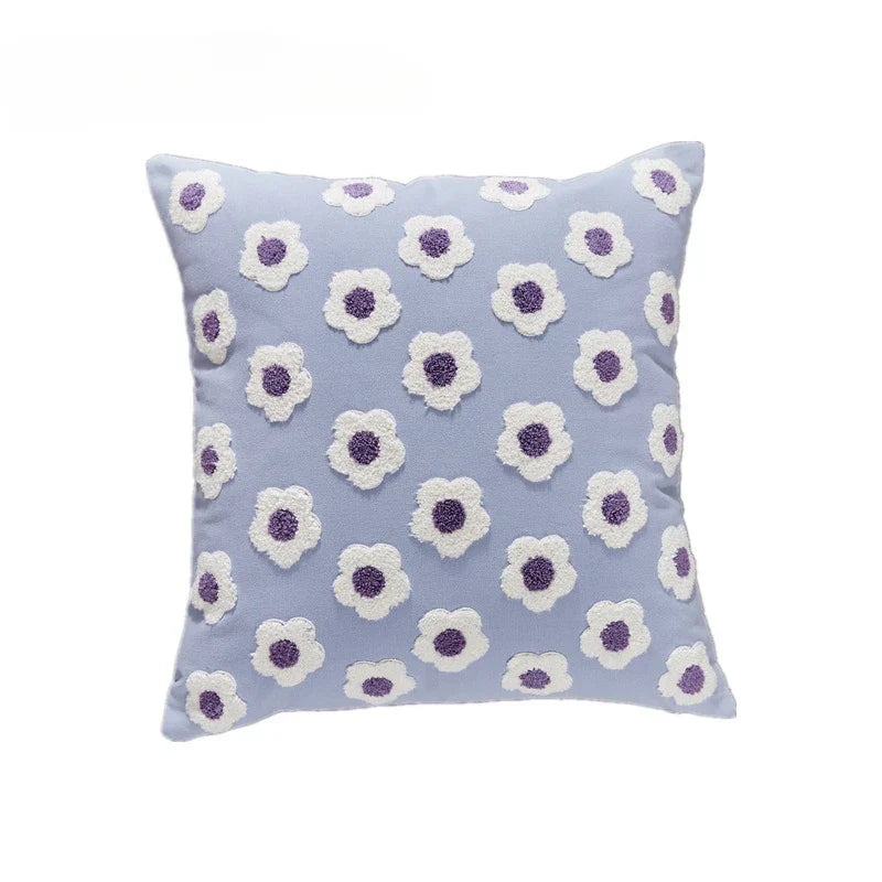 Norwegian Sunflower Cushion Cover with Embroidered Pattern