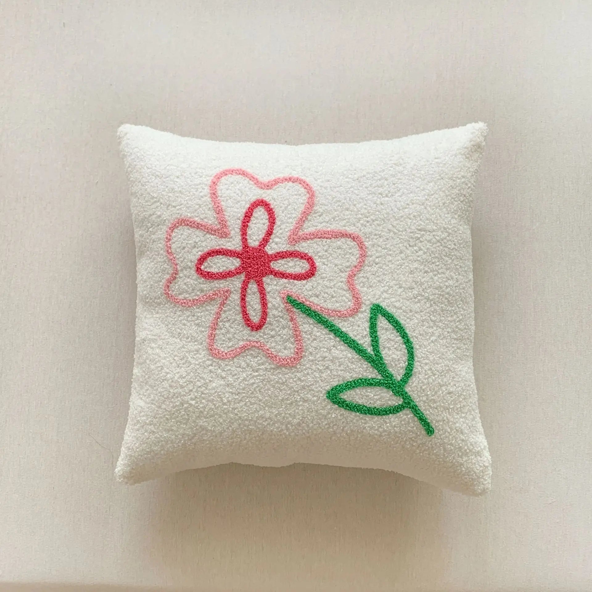 Norwegian Sunflower Cushion Cover with Embroidered Pattern