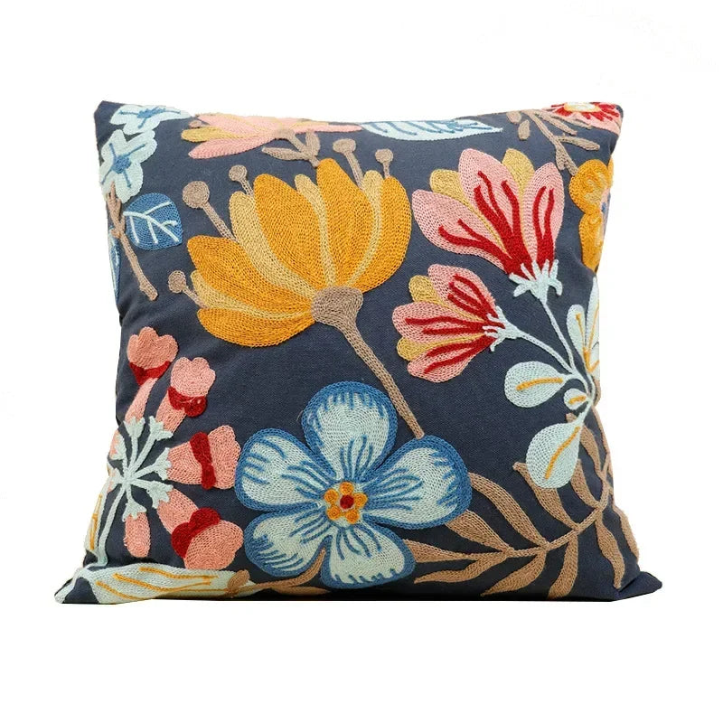 Norwegian Embroidered Flower Cushion Covers – Decoration with Natural Plants