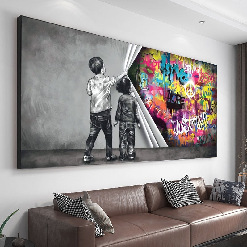 AstraVibe Graffiti Abstract Child's Fist - Canvas Wall Decoration for Living Room