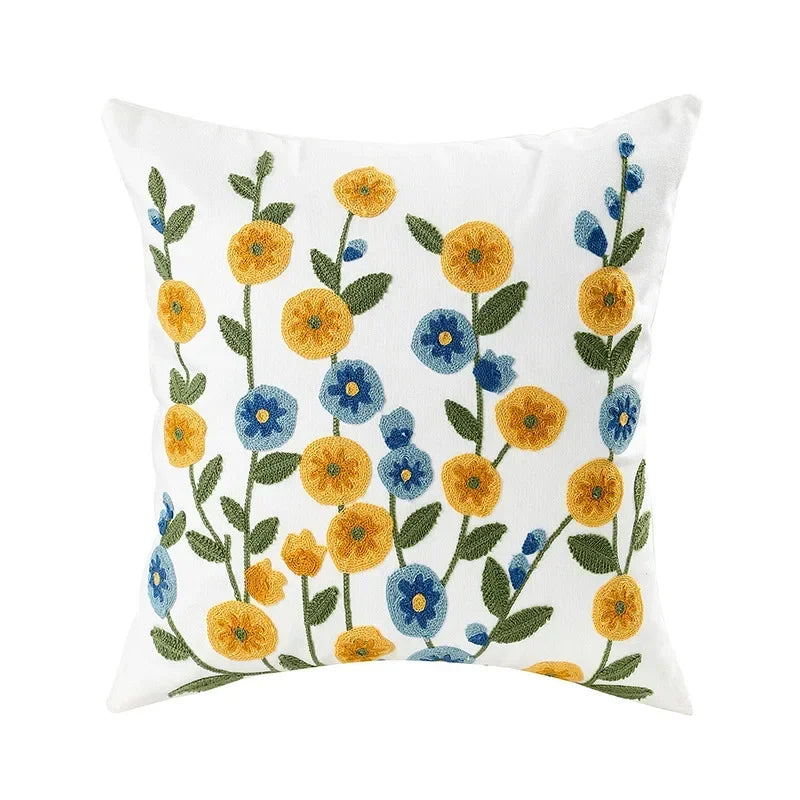 Norwegian Embroidered Flower Cushion Covers – Decoration with Natural Plants