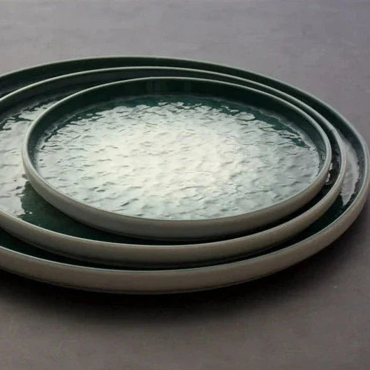 Green Ceramic Plate Set – Luxury Dining Tableware