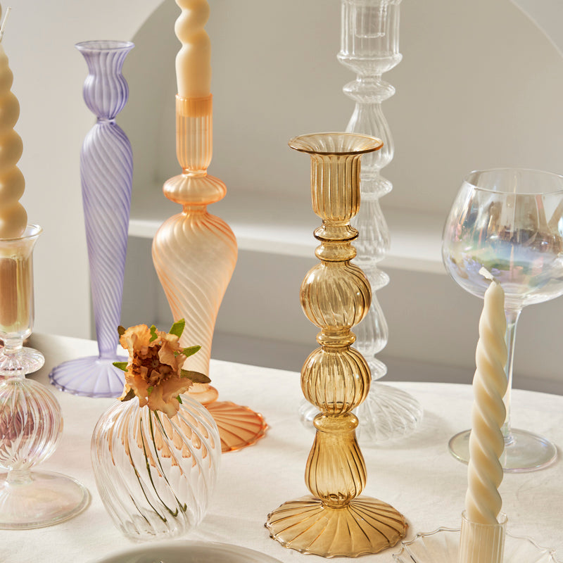 Classic Glass Candle Holder Collection - Vintage Style