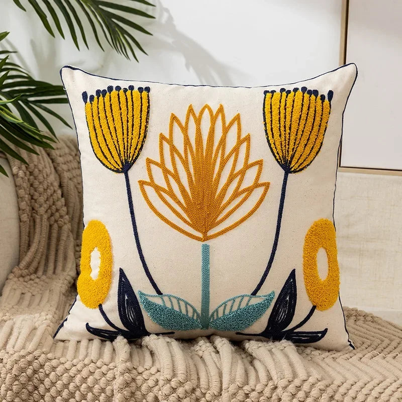 Norwegian Embroidered Flower Cushion Covers – Decoration with Natural Plants