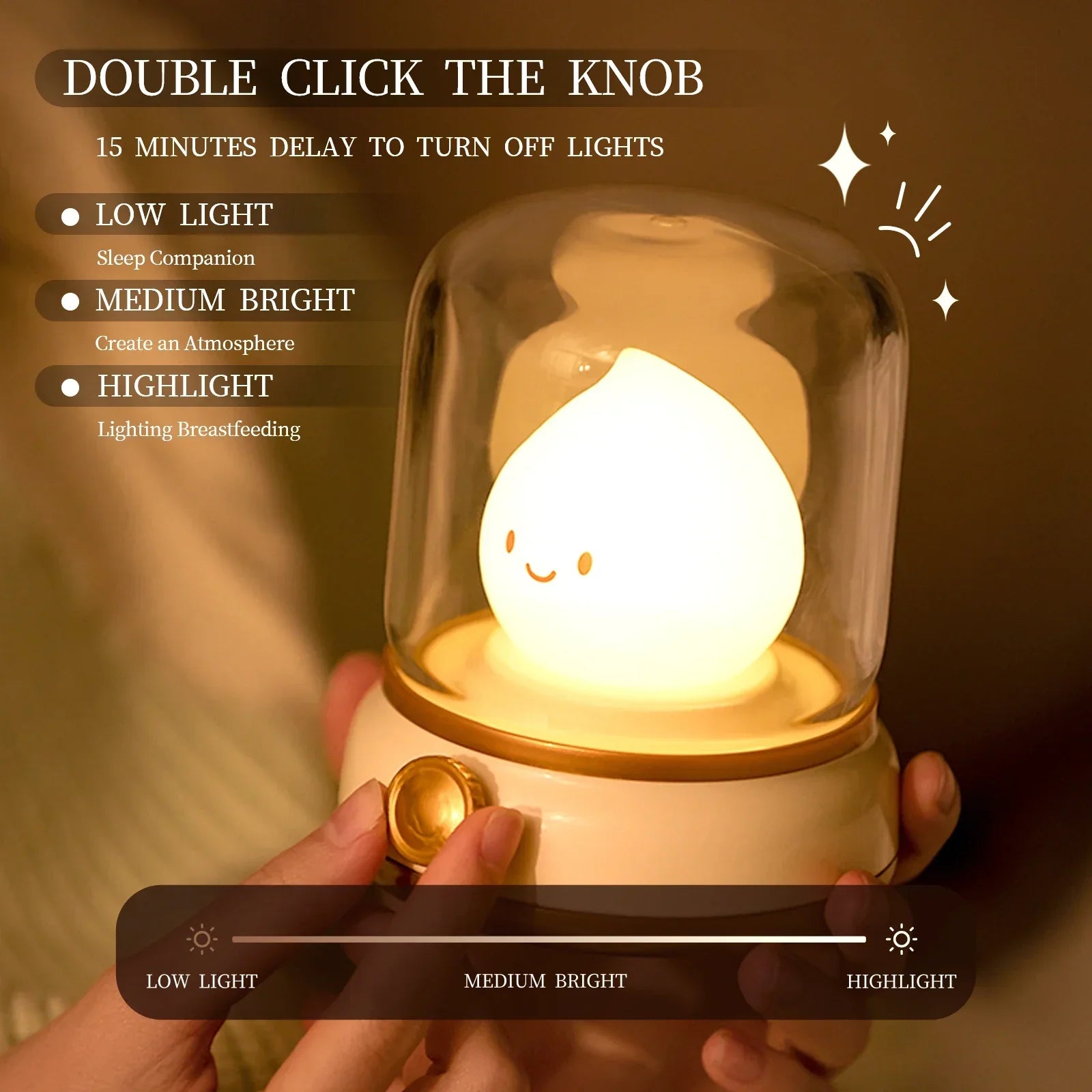 Rechargeable LED Night Light - Compact LED Lamp with Cute Design, Perfect for Bedrooms or Cosy Corners