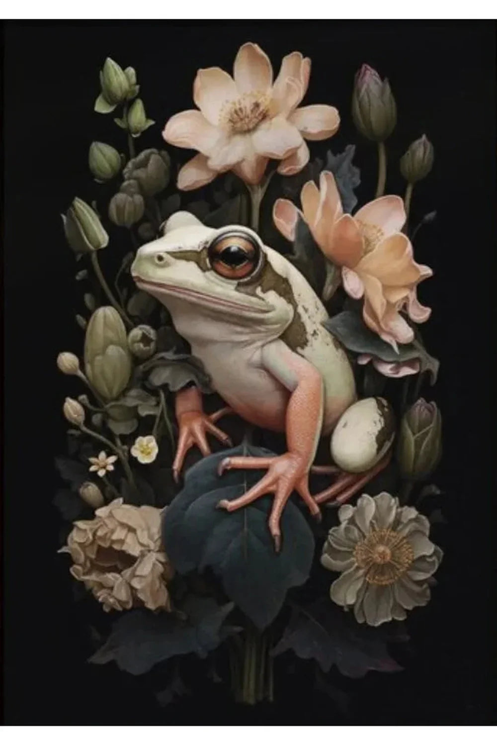 Mysterious Nature Canvas Posters - Dark Flowers and Animals