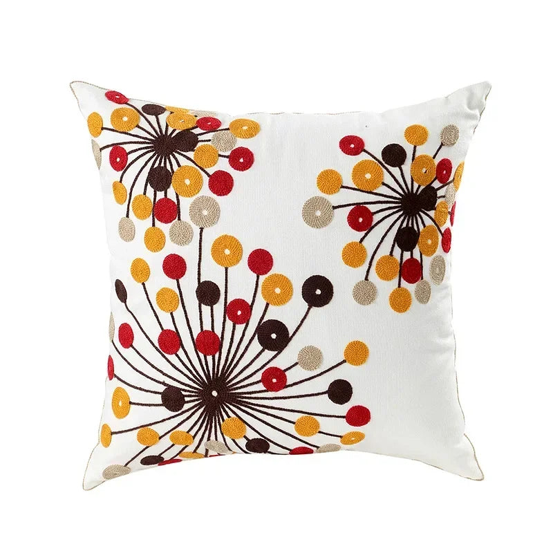 Norwegian Embroidered Flower Cushion Covers – Decoration with Natural Plants