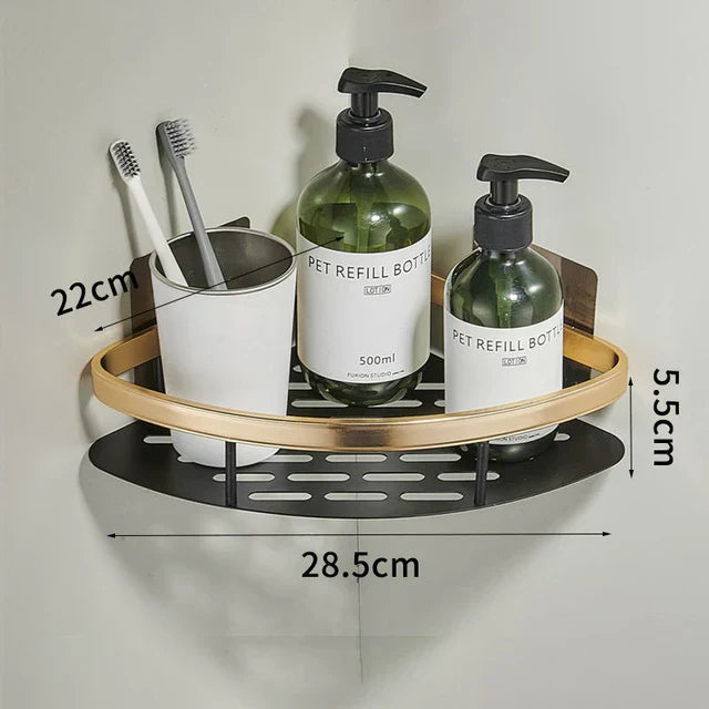 Nordura Norwegian Aluminium Corner Bathroom/Shower Shelf with Towel Holder