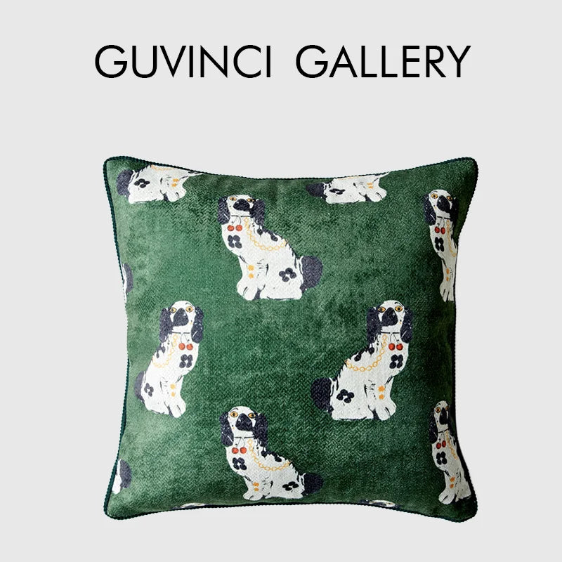 Norwegian Animal Print Decorative Cushion Covers - Luxury Staffordshire Dogs Cushion Cover