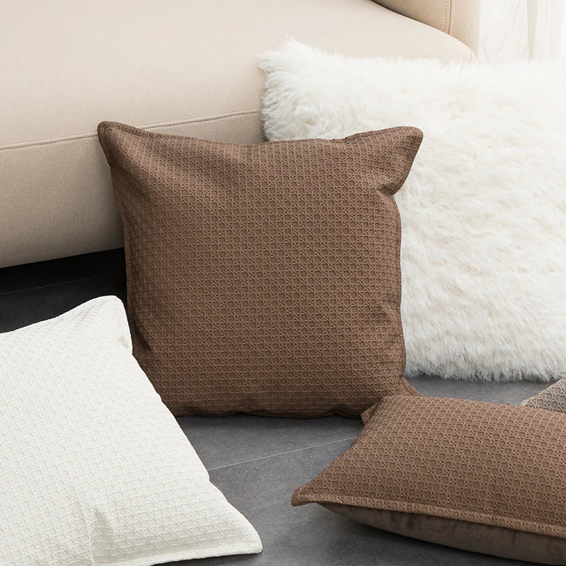 Norwegian Cushion Cover in Resin 45x45 cm - Cream, Brown and Beige