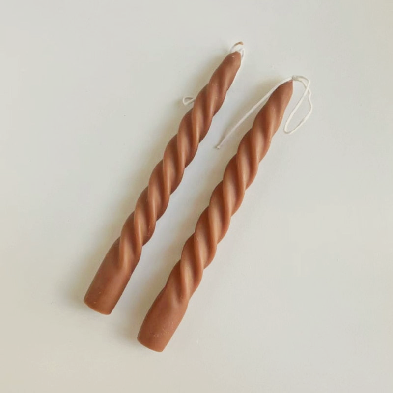 Candy Cane Shaped Candles - 2-Piece Set