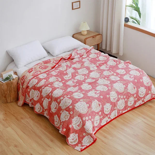 Soft Cotton Blanket - Comfortable Bedspread for Bedroom and Sofa