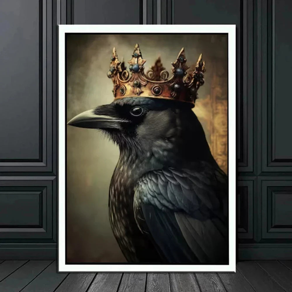 Noctura Raven Canvas Art - Gothic Victorian Elegance for Living Room & Bedroom