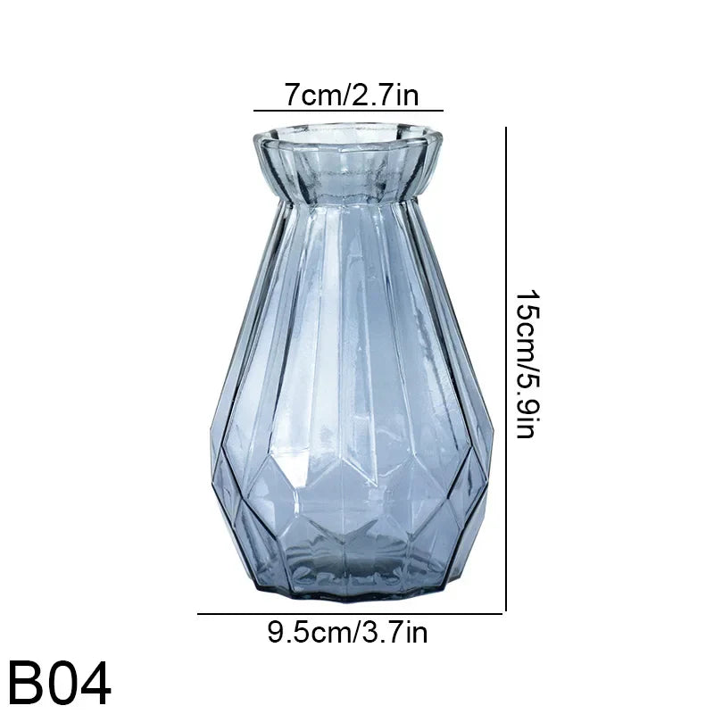 CelestiBloom Small Transparent Glass Flower Vase - Minimalist Design for Flower Arrangements