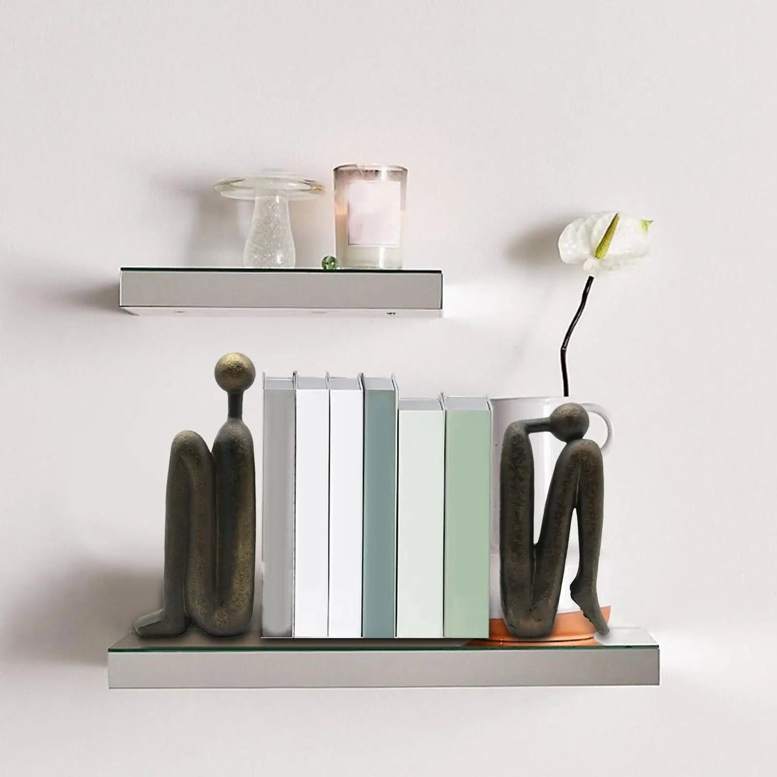 Bookends with Norwegian Design - Space-Saving Resin Book Holders for Living Room and Desk