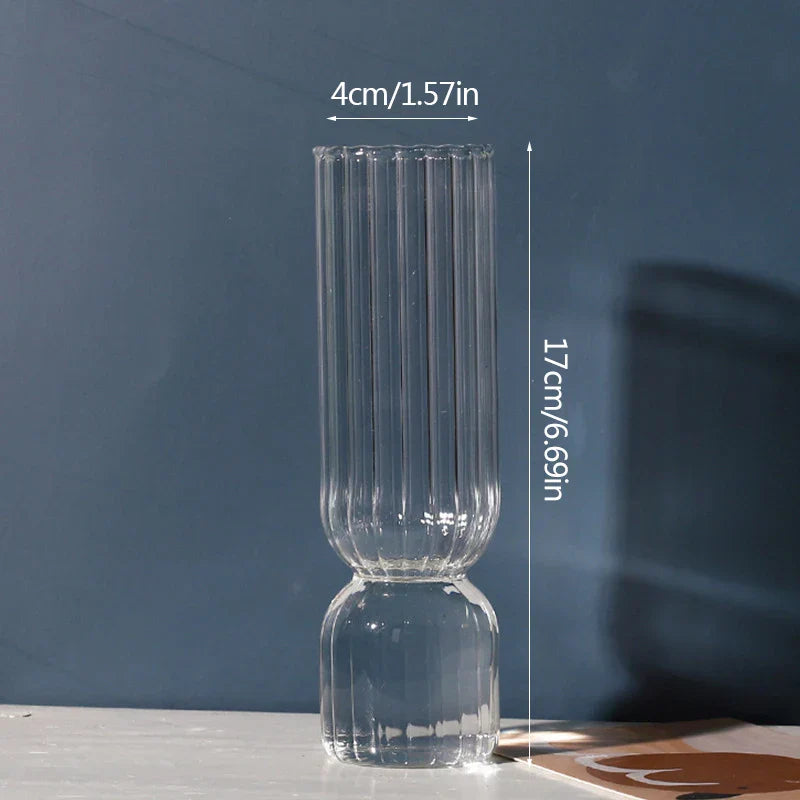 Lumora Glass Bloom Vase – Coloured and Transparent – 17 cm High – For Flowers and Plants