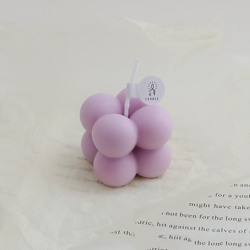 Mini Decorative Candle with Bubbles - Scented Soy Candle in Various Colours