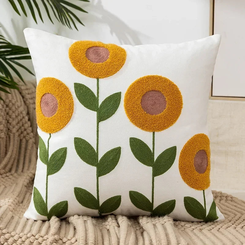 Norwegian Embroidered Flower Cushion Covers – Decoration with Natural Plants