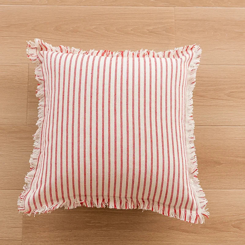 Pink Norwegian Geometric Cushion Cover - 45x45 cm Embroidered Cotton Cover