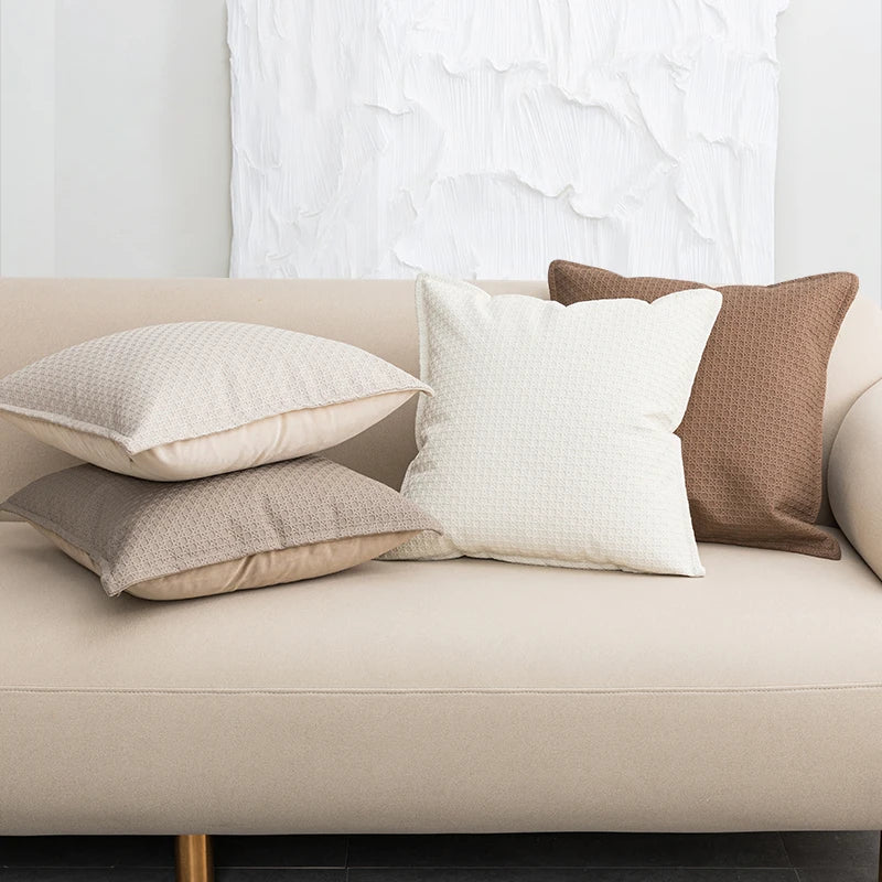 Norwegian Cushion Cover in Resin 45x45 cm - Cream, Brown and Beige