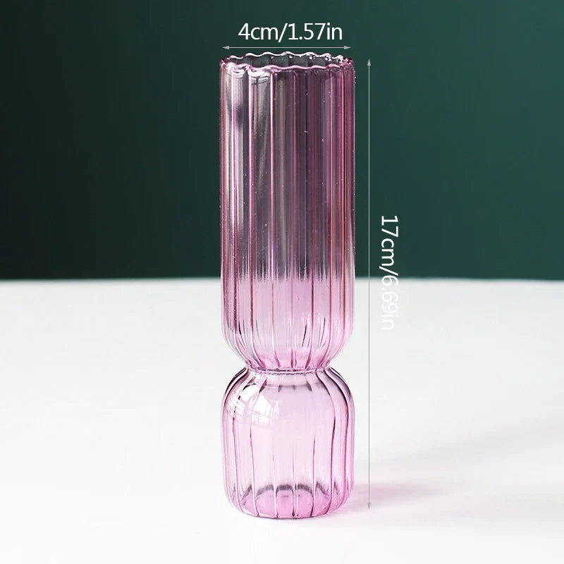 Lumora Glass Bloom Vase – Coloured and Transparent – 17 cm High – For Flowers and Plants