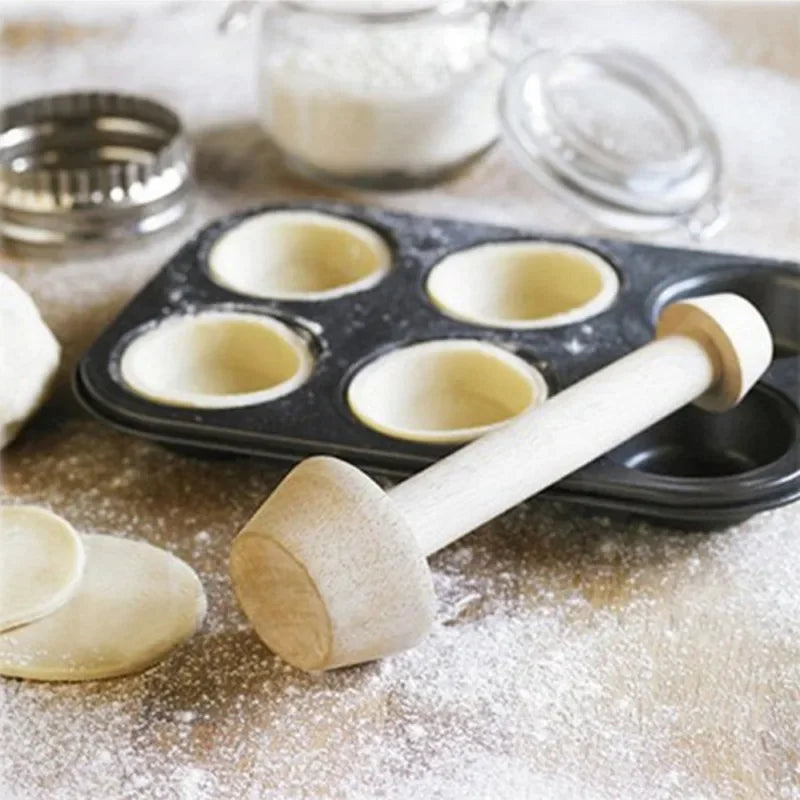 Wooden Baking Mould for Egg Tarts - Double-Sided Mould for Perfect Egg Tarts