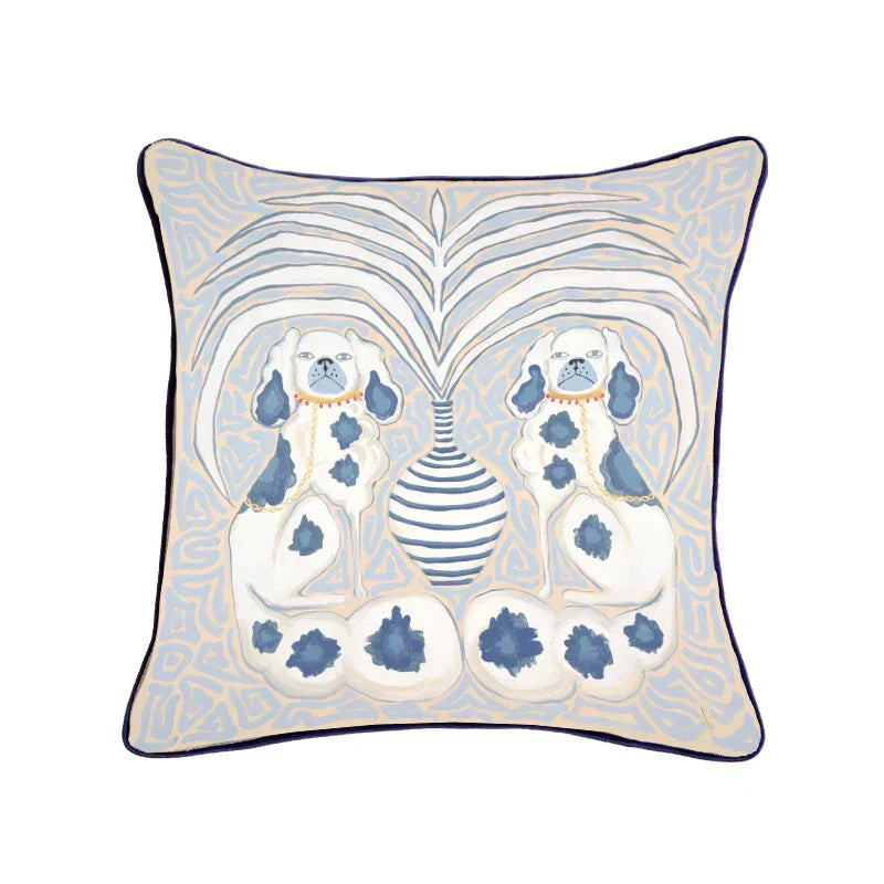 Norwegian Animal Print Decorative Cushion Covers - Luxury Staffordshire Dogs Cushion Cover