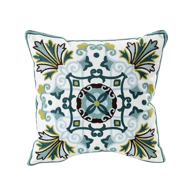 Norwegian Embroidered Flower Cushion Covers – Decoration with Natural Plants