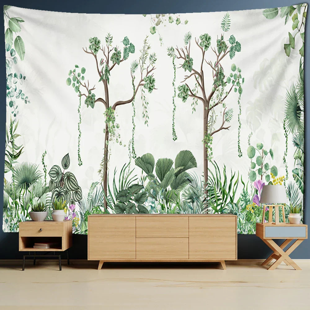 Norwegian Tapestry with Tropical Landscape - Perfect for Living Room or Bedroom