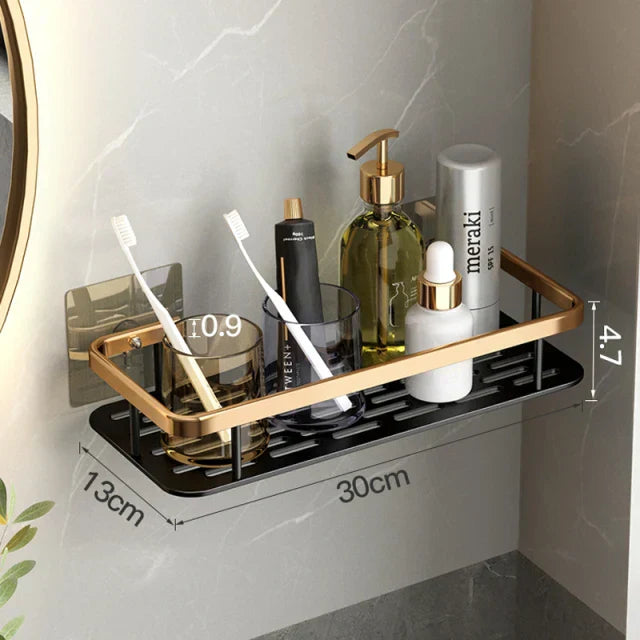 Nordura Norwegian Aluminium Corner Bathroom/Shower Shelf with Towel Holder