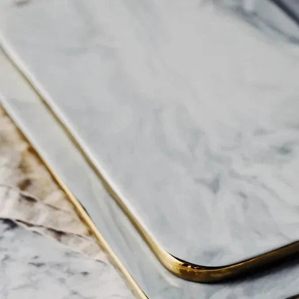 Marble Chopping Board with Gold-Coloured Edge – Luxury and Durable Kitchen Tool