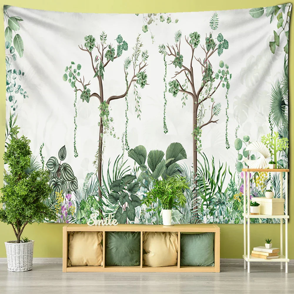 Norwegian Tapestry with Tropical Landscape - Perfect for Living Room or Bedroom