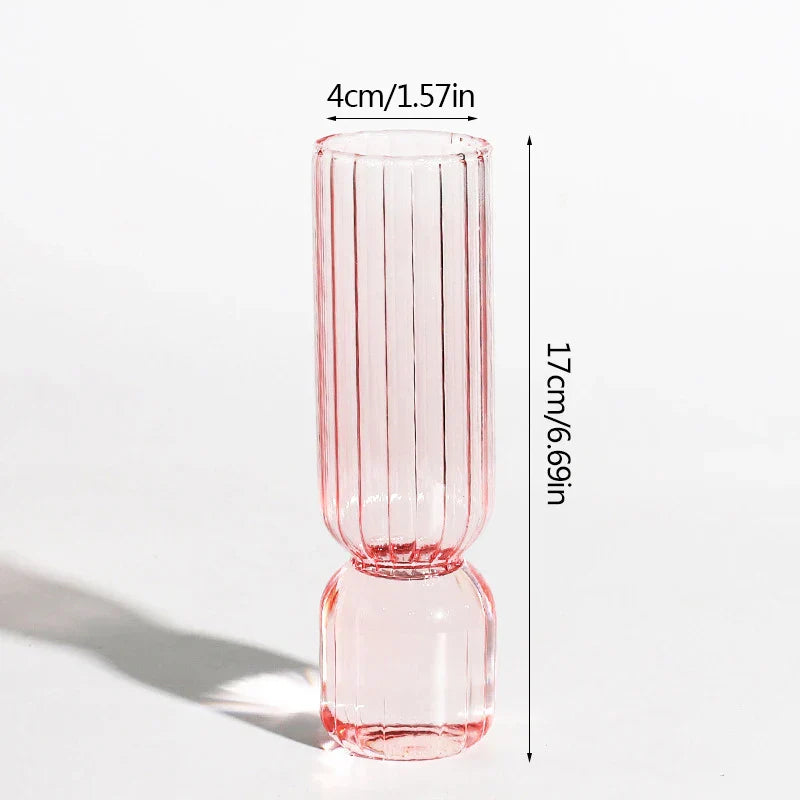 Lumora Glass Bloom Vase – Coloured and Transparent – 17 cm High – For Flowers and Plants