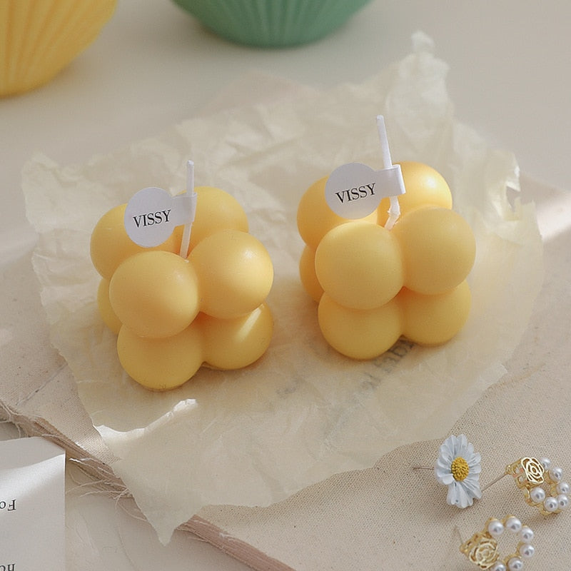 Mini Decorative Candle with Bubbles - Scented Soy Candle in Various Colours